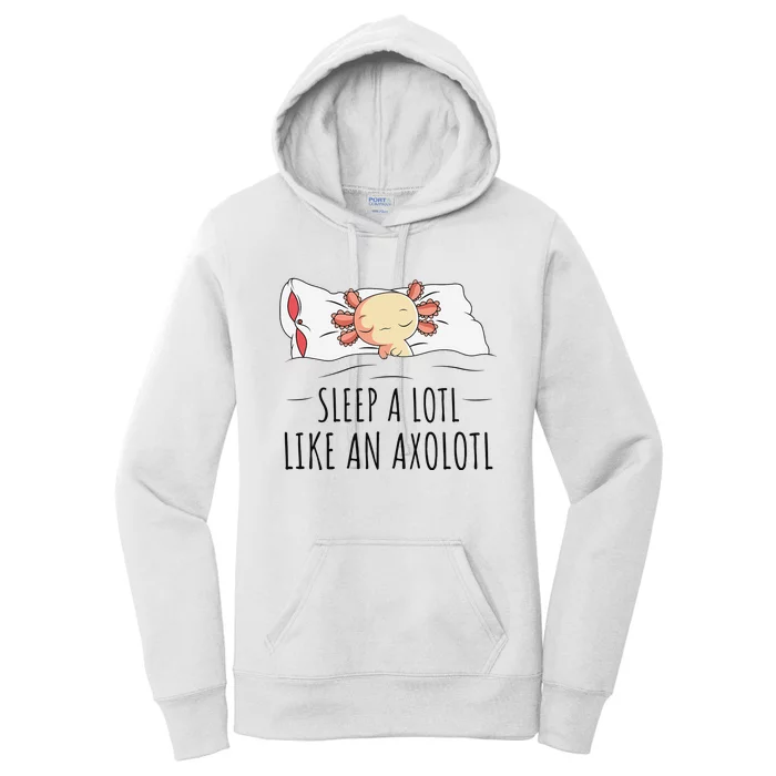 Sleeping Axolotl Pyjamas Mexican Salamander Lover Napping Women's Pullover Hoodie