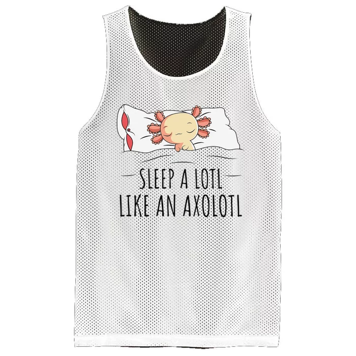 Sleeping Axolotl Pyjamas Mexican Salamander Lover Napping Mesh Reversible Basketball Jersey Tank