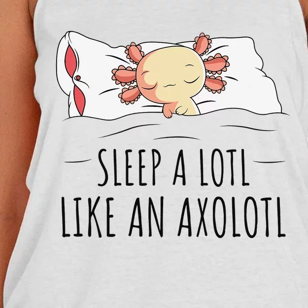 Sleeping Axolotl Pyjamas Mexican Salamander Lover Napping Women's Knotted Racerback Tank