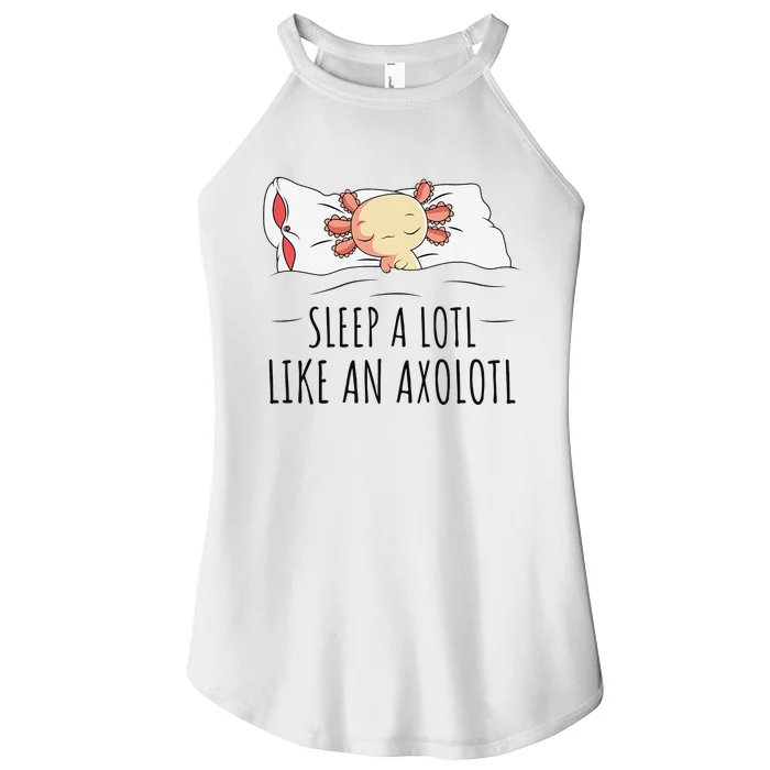 Sleeping Axolotl Pyjamas Mexican Salamander Lover Napping Women’s Perfect Tri Rocker Tank