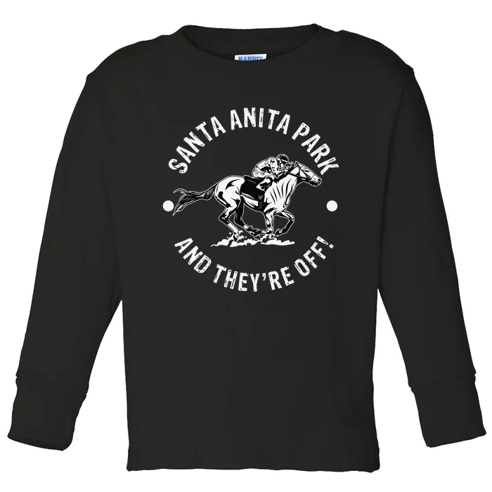 Santa Anita Park Racetrack Horse Racing Equestrian CA Derby Toddler Long Sleeve Shirt