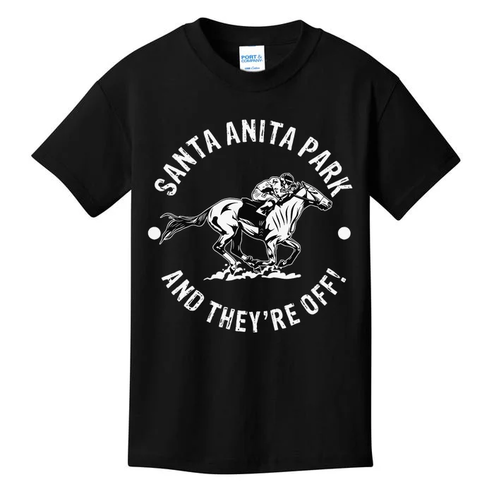 Santa Anita Park Racetrack Horse Racing Equestrian CA Derby Kids T-Shirt