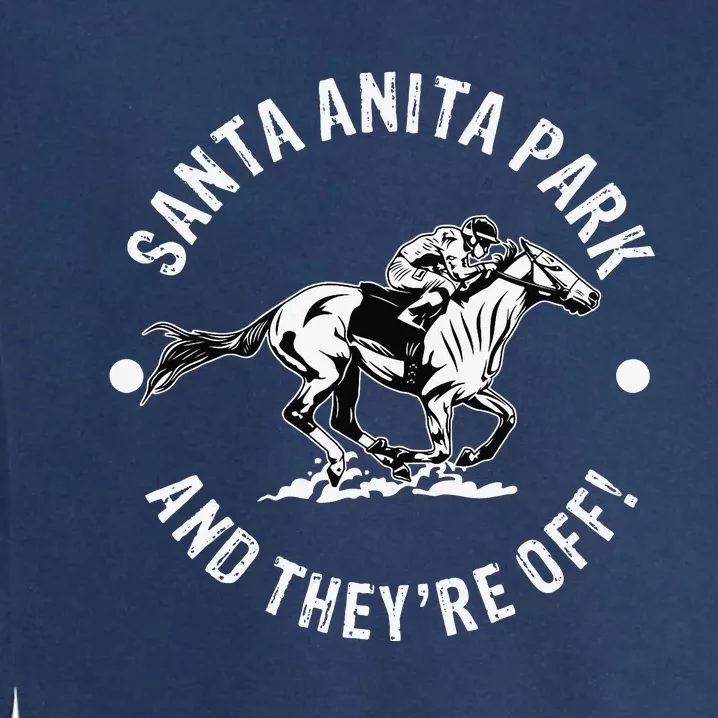 Santa Anita Park Racetrack Horse Racing Equestrian CA Derby Garment-Dyed Sweatshirt