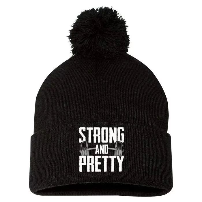 Strong And Pretty Powerlifting Apparel Gym Pom Pom 12in Knit Beanie