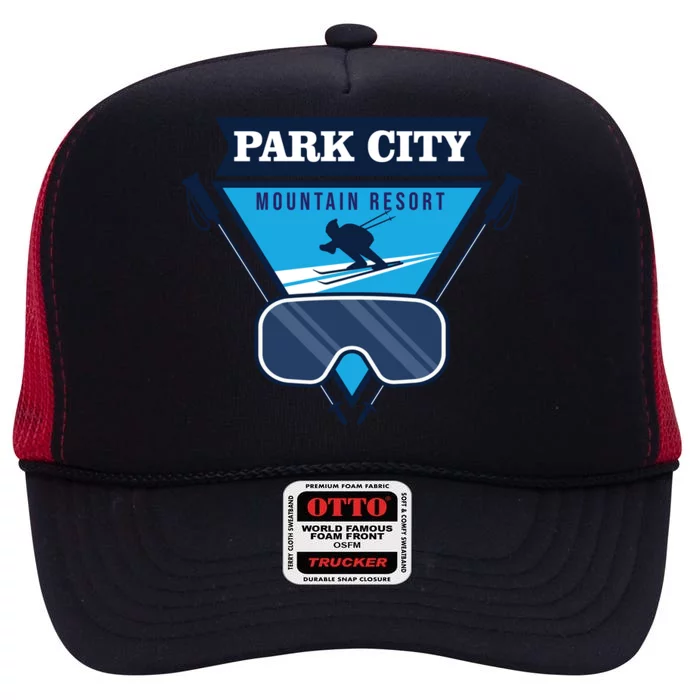 Ski At Park City Mountain Resort High Crown Mesh Trucker Hat