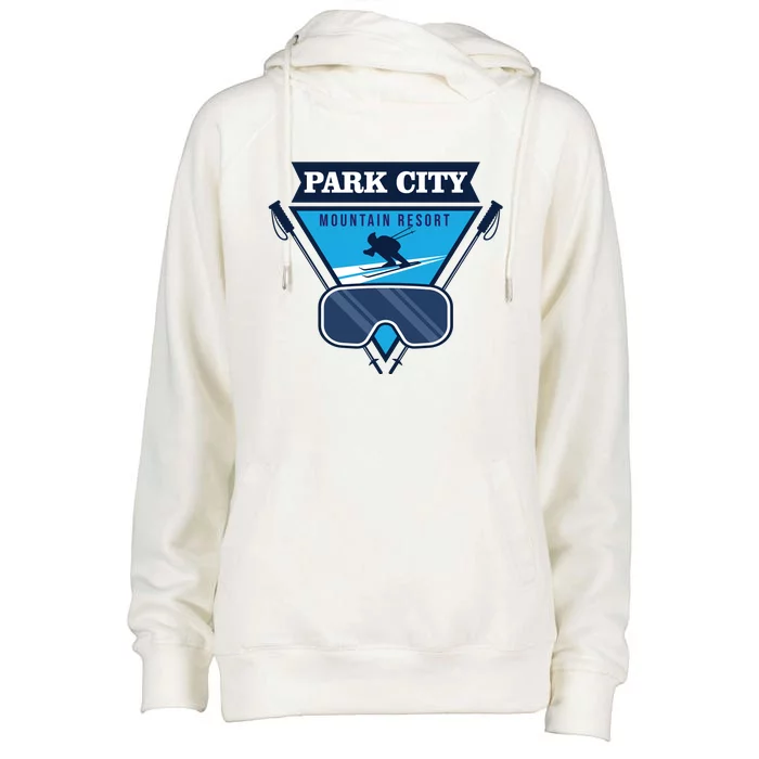 Ski At Park City Mountain Resort Womens Funnel Neck Pullover Hood