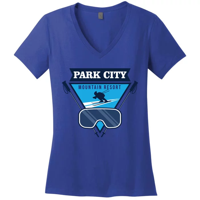 Ski At Park City Mountain Resort Women's V-Neck T-Shirt