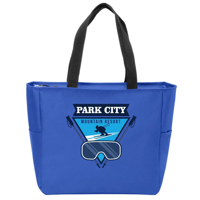 Ski At Park City Mountain Resort Zip Tote Bag