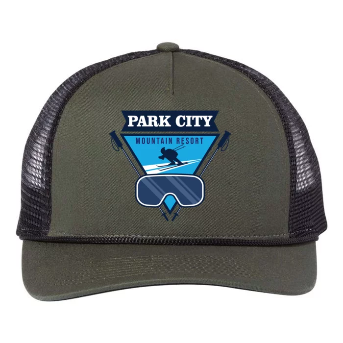 Ski At Park City Mountain Resort Retro Rope Trucker Hat Cap