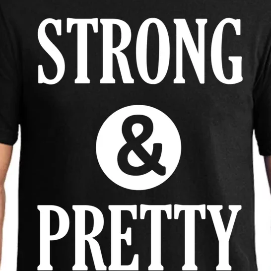 Strong And Pretty Funny Gym Workout Fitness Gift Design Cool Gift Pajama Set