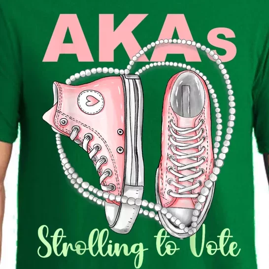 Shoes And Pearls Akas Strolling To Vote Madam President 2024 Pajama Set