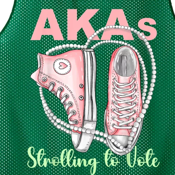 Shoes And Pearls Akas Strolling To Vote Madam President 2024 Mesh Reversible Basketball Jersey Tank