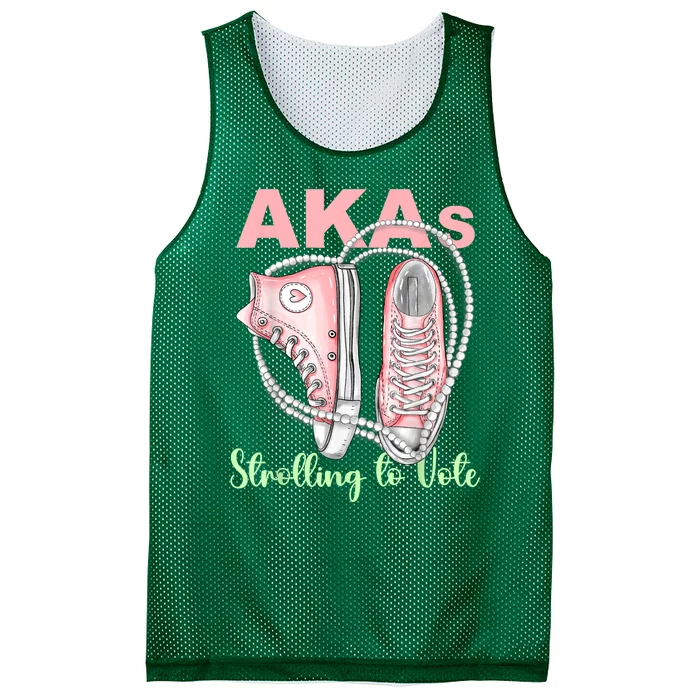 Shoes And Pearls Akas Strolling To Vote Madam President 2024 Mesh Reversible Basketball Jersey Tank