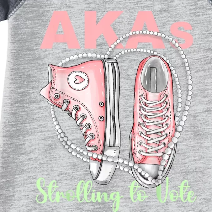 Shoes And Pearls Akas Strolling To Vote Madam President 2024 Infant Baby Jersey Bodysuit