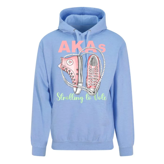 Shoes And Pearls Akas Strolling To Vote Madam President 2024 Unisex Surf Hoodie