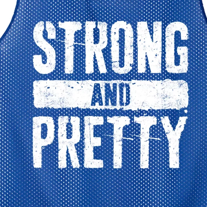 Strong And Pretty Gift Strong Gym Workougift Great Gift Mesh Reversible Basketball Jersey Tank