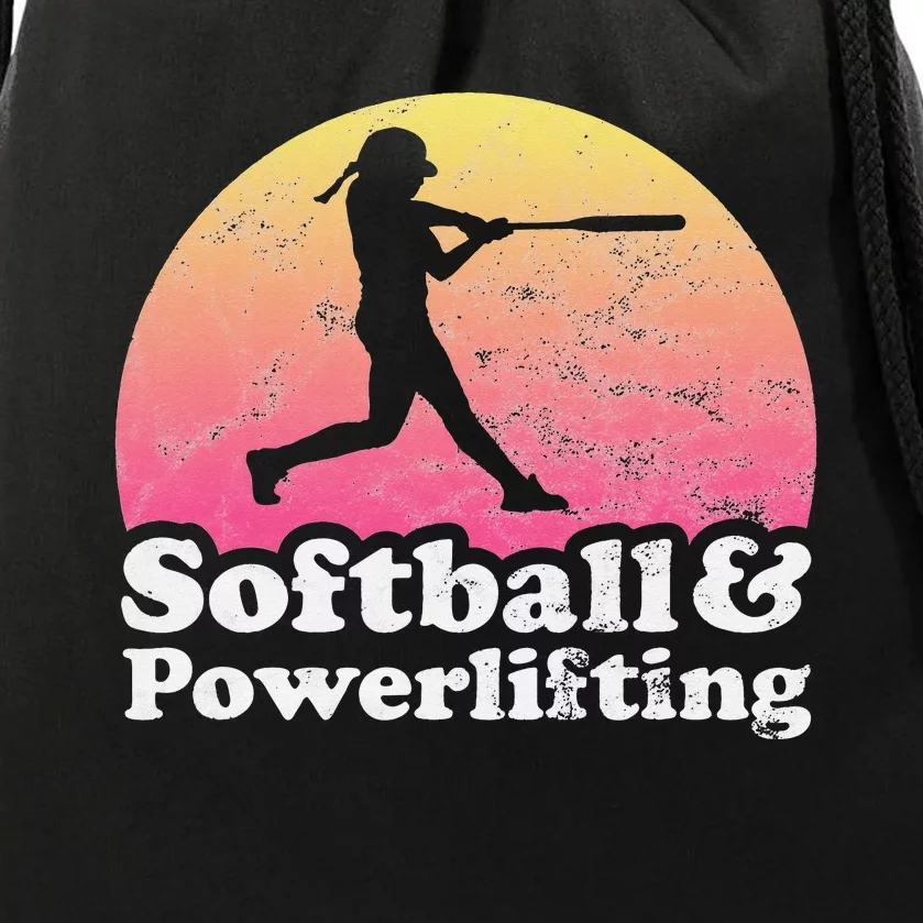 Softball and Powerlifting  Powerlifter Drawstring Bag