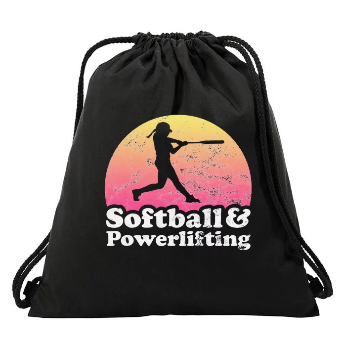 Softball and Powerlifting  Powerlifter Drawstring Bag