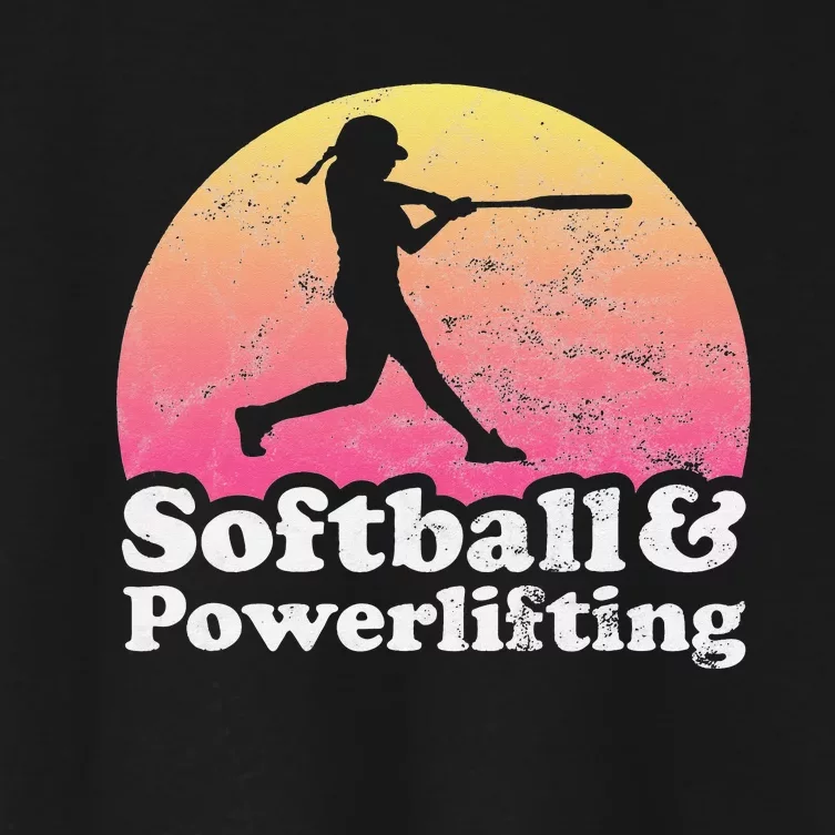 Softball and Powerlifting  Powerlifter Women's Crop Top Tee