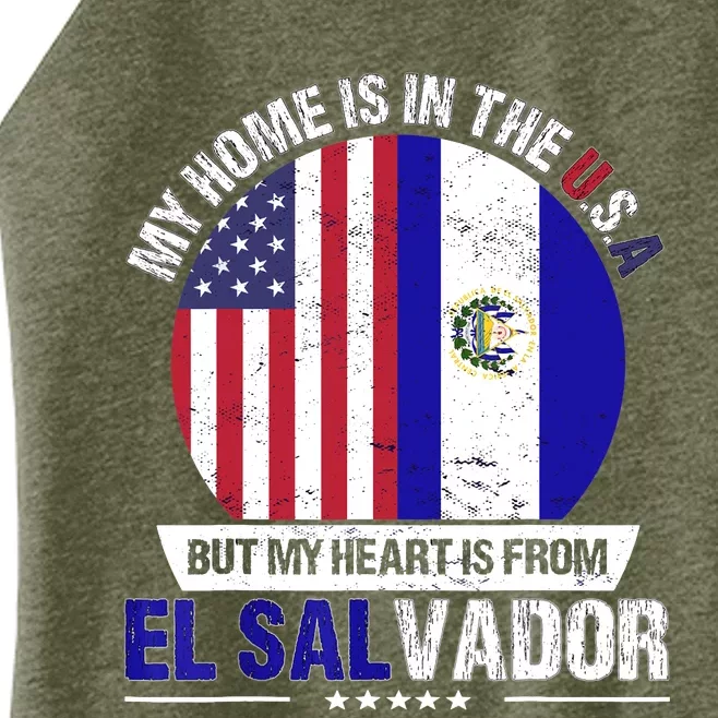 Salvadoran American Patriot Heart is from El Salvador Grown Women’s Perfect Tri Rocker Tank