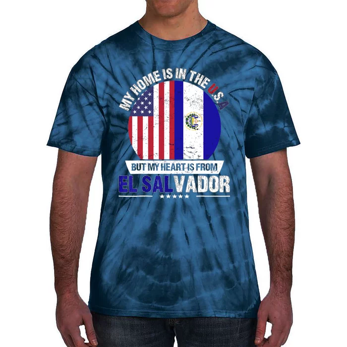 Salvadoran American Patriot Heart is from El Salvador Grown Tie-Dye T-Shirt