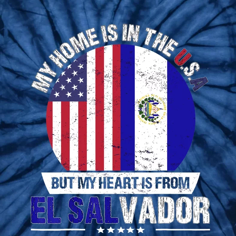 Salvadoran American Patriot Heart is from El Salvador Grown Tie-Dye T-Shirt