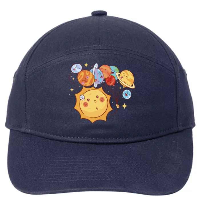 Sun And Planets Cute Galaxy 7-Panel Snapback Hat