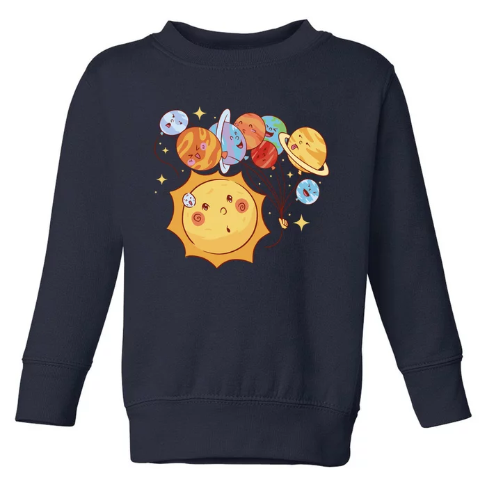 Sun And Planets Cute Galaxy Toddler Sweatshirt