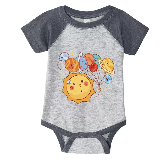 Sun And Planets Cute Galaxy Infant Baby Jersey Bodysuit