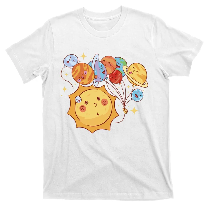 Sun And Planets Cute Galaxy T-Shirt