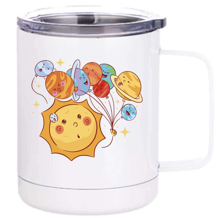 Sun And Planets Cute Galaxy 12 oz Stainless Steel Tumbler Cup