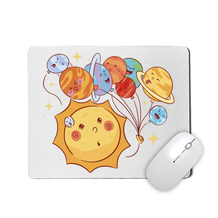 Sun And Planets Cute Galaxy Mousepad