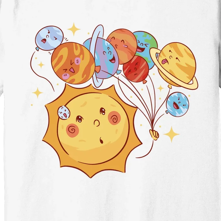 Sun And Planets Cute Galaxy Premium T-Shirt