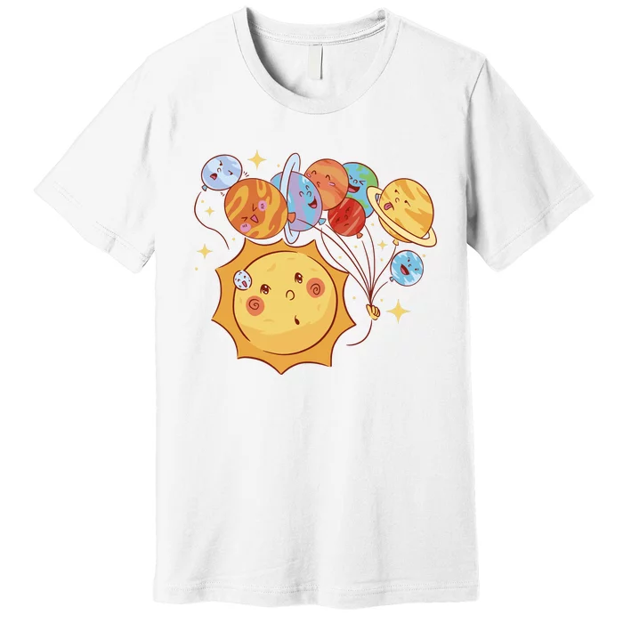 Sun And Planets Cute Galaxy Premium T-Shirt