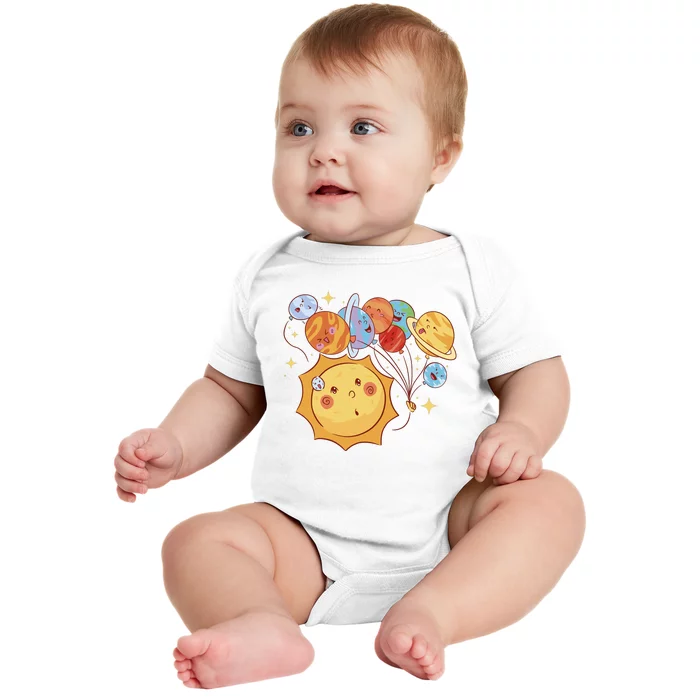 Sun And Planets Cute Galaxy Baby Bodysuit