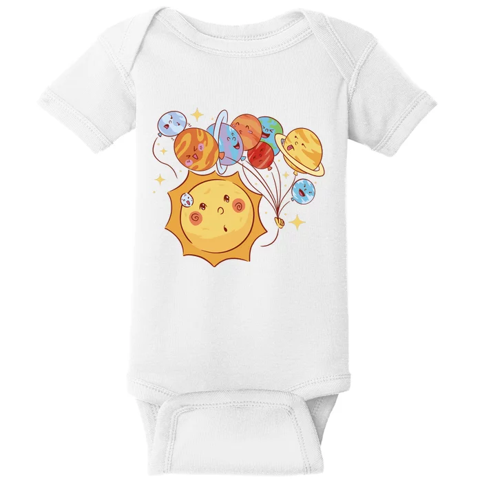 Sun And Planets Cute Galaxy Baby Bodysuit