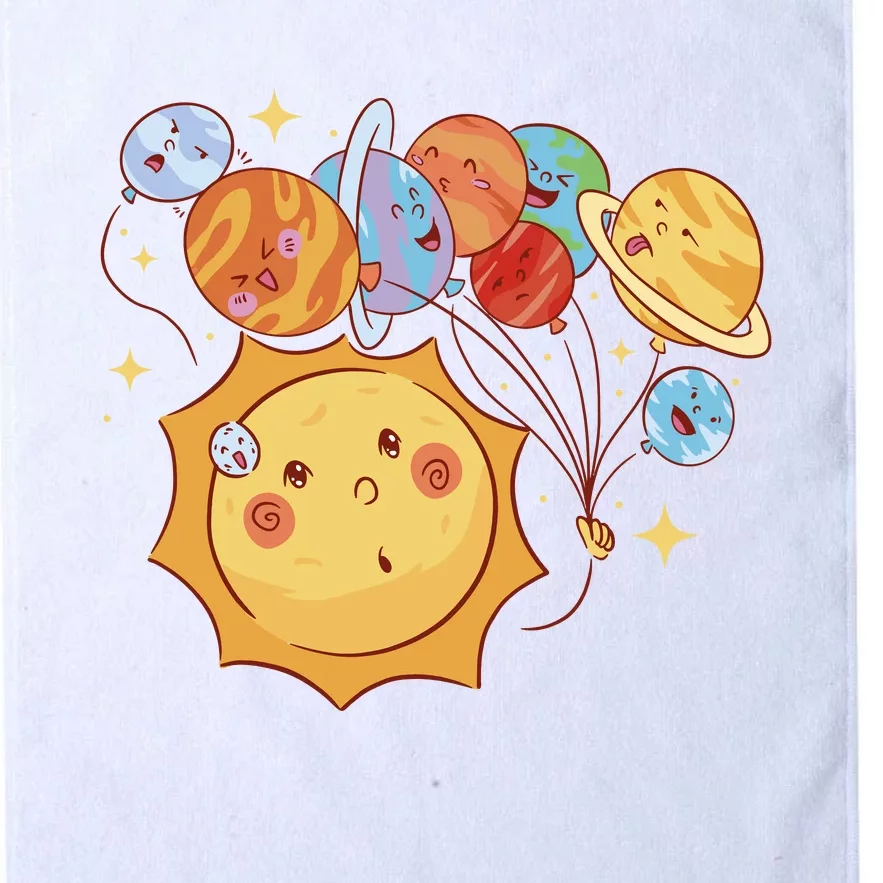 Sun And Planets Cute Galaxy Platinum Collection Golf Towel