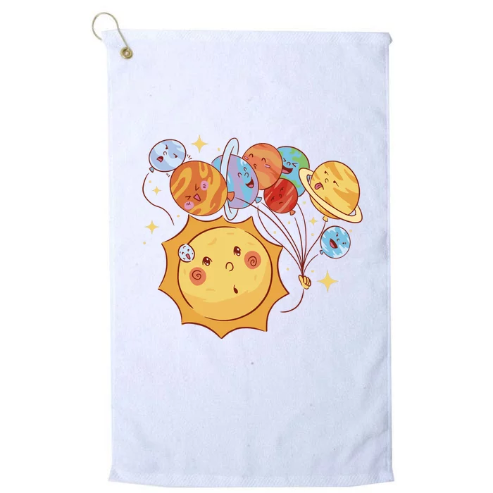 Sun And Planets Cute Galaxy Platinum Collection Golf Towel