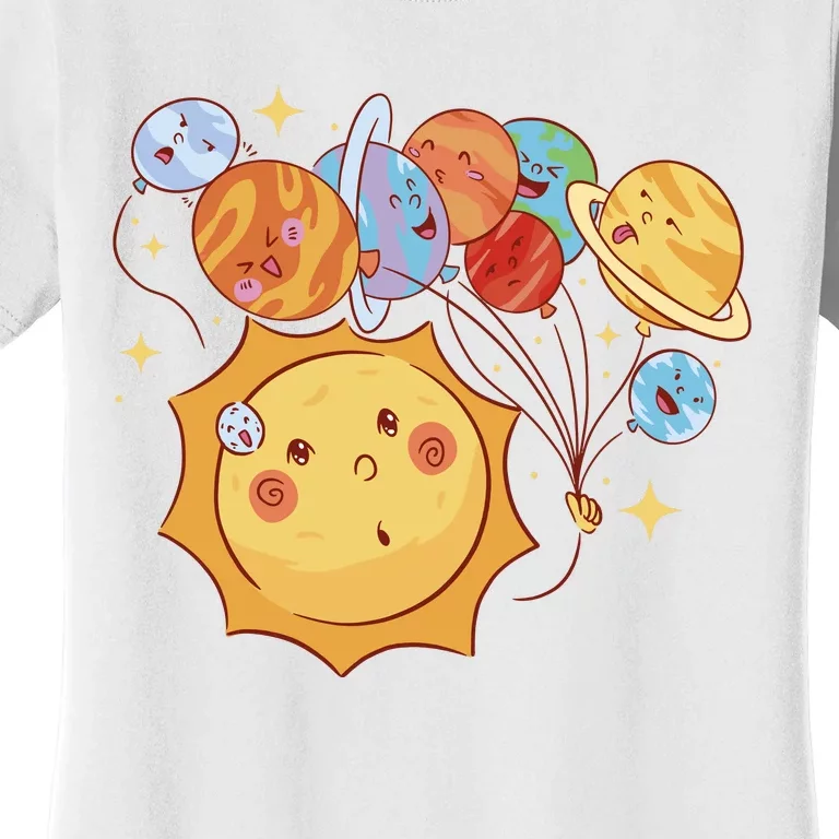 Sun And Planets Cute Galaxy Women's T-Shirt