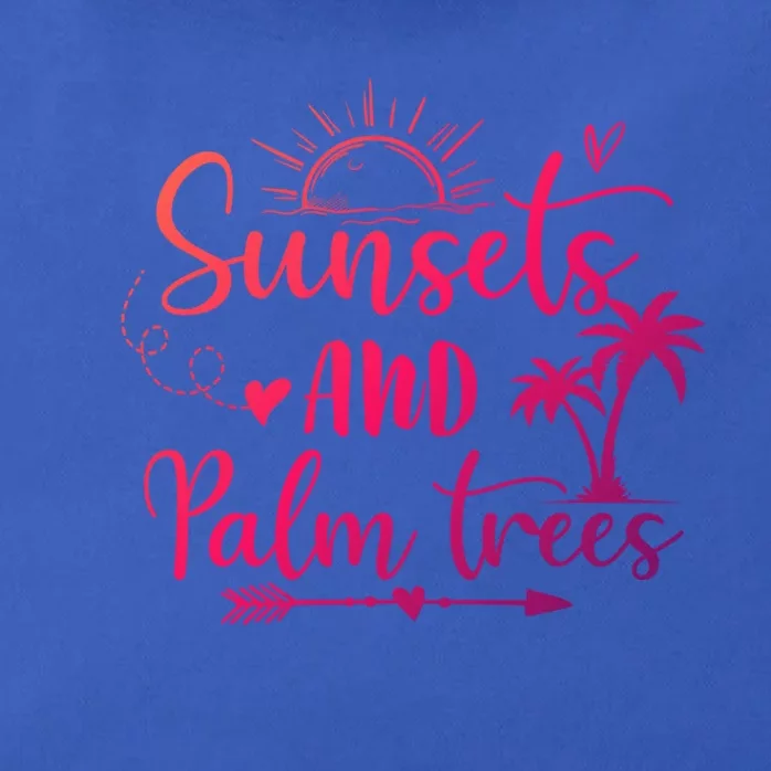 Sunsets And Palm Trees Summer Vibes Beach Vacay Summertime Gift Zip Tote Bag