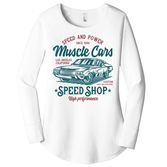 Speed And Power Muscle Car Women's Perfect Tri Tunic Long Sleeve Shirt