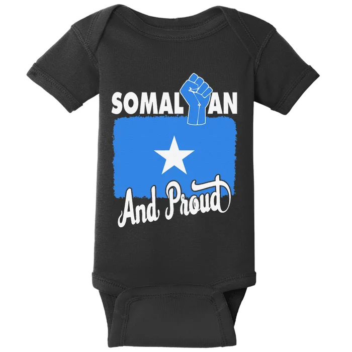 Somalian And Proud Love Somalia With Somalia Flag Fist Baby Bodysuit