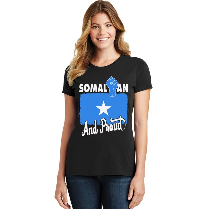 Somalian And Proud Love Somalia With Somalia Flag Fist Women's T-Shirt