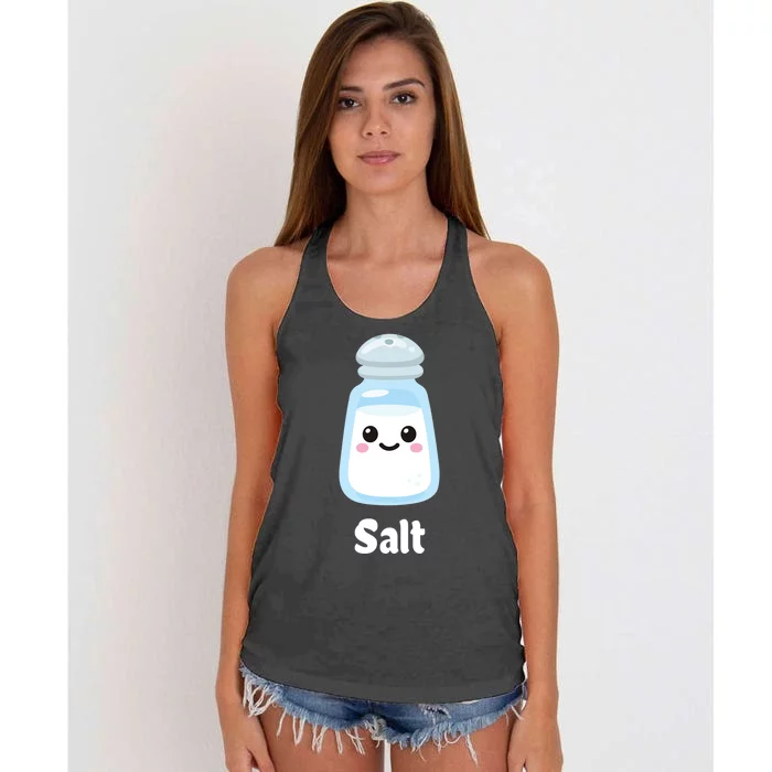 Salt And Pepper Matching Couple Halloween Best Friends Cute Gift Women's Knotted Racerback Tank