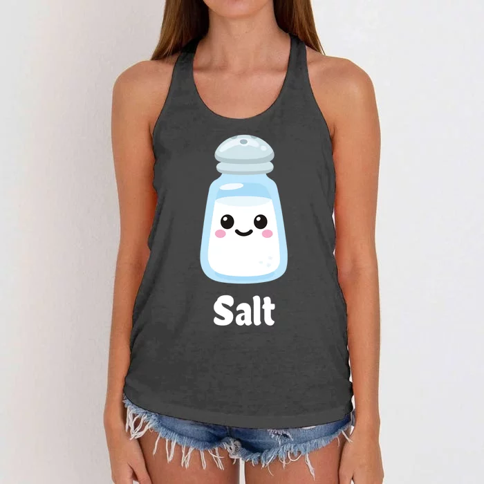 Salt And Pepper Matching Couple Halloween Best Friends Cute Gift Women's Knotted Racerback Tank