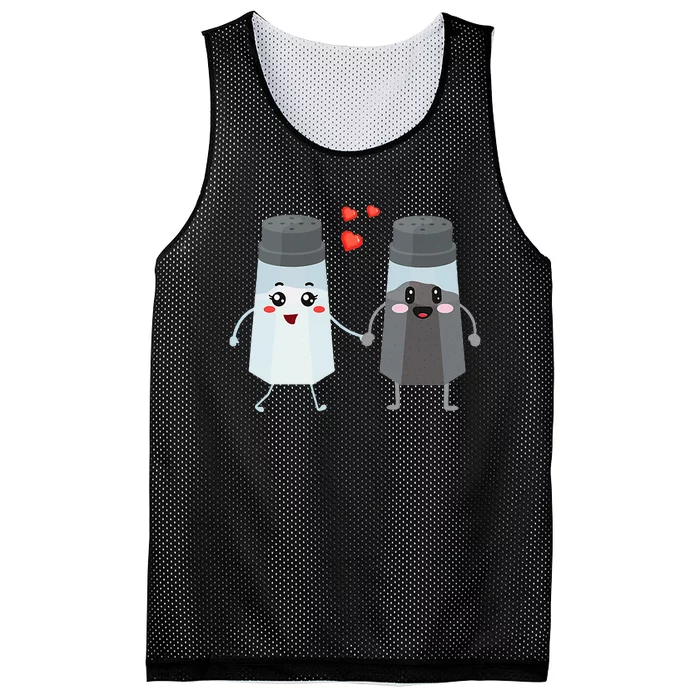 Salt And Pepper Shaker Couple Gift For Chefs And Cooks Mesh Reversible Basketball Jersey Tank