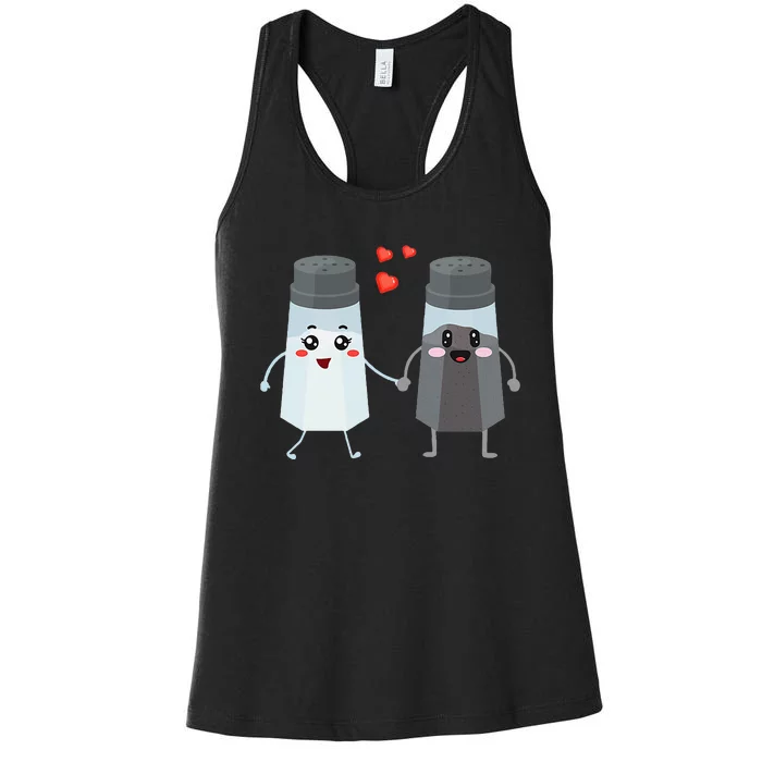 Salt And Pepper Shaker Couple Gift For Chefs And Cooks Women's Racerback Tank