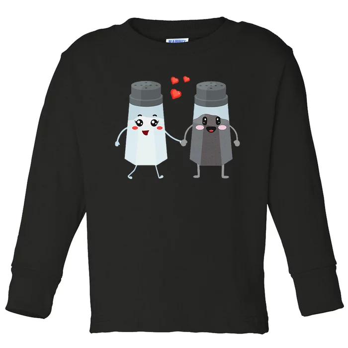 Salt And Pepper Shaker Couple Gift For Chefs And Cooks Toddler Long Sleeve Shirt