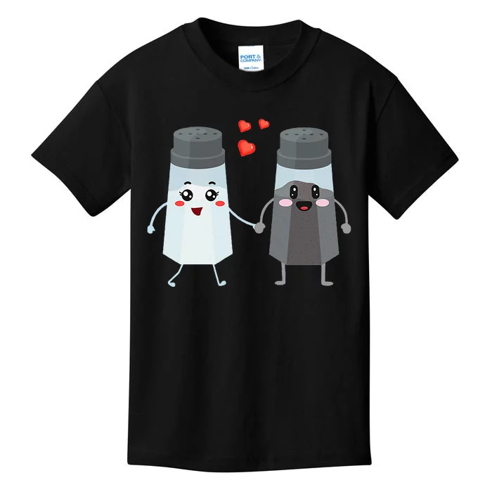 Salt And Pepper Shaker Couple Gift For Chefs And Cooks Kids T-Shirt