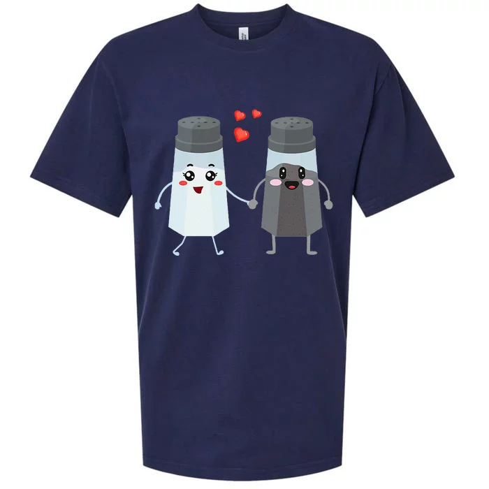 Salt And Pepper Shaker Couple Gift For Chefs And Cooks Sueded Cloud Jersey T-Shirt